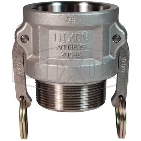 Dixon Type B Cam and Groove Coupler, 2-1/2 in Nominal, Female Coupler x MNPT End Style, 316 SS, Domestic 250-B-SS